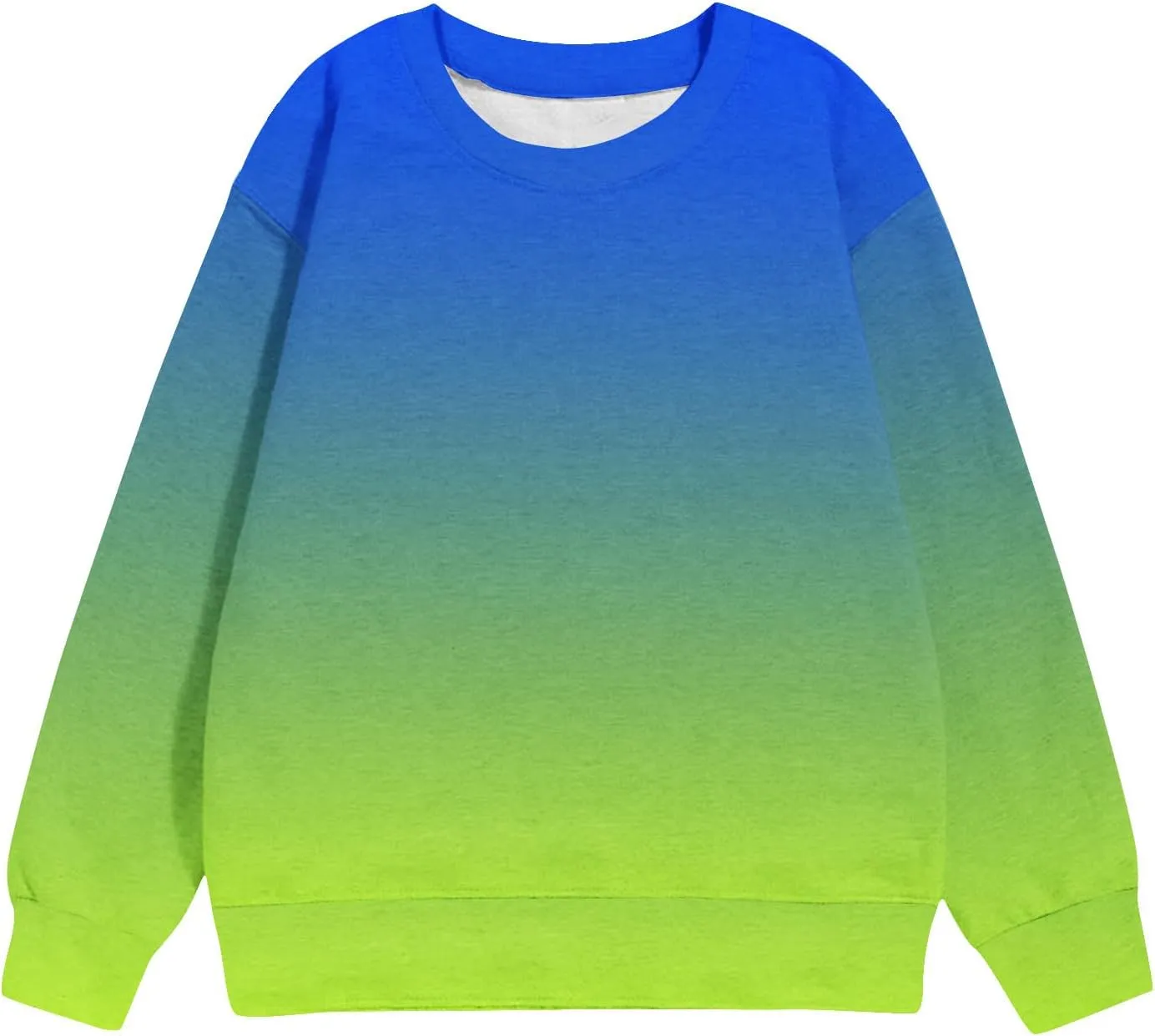 Girls and Boys Gradient Sweatshirt Crewneck Pullover Fleece Lined Sweatshirts Fashion Blouses Long Sleeve Shirt