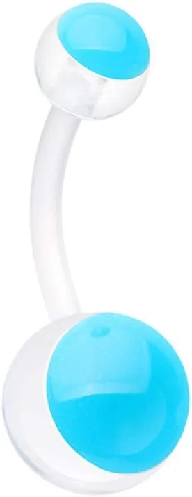Glow in the Dark Bio Flexible Shaft Acrylic Ball Belly Button Ring