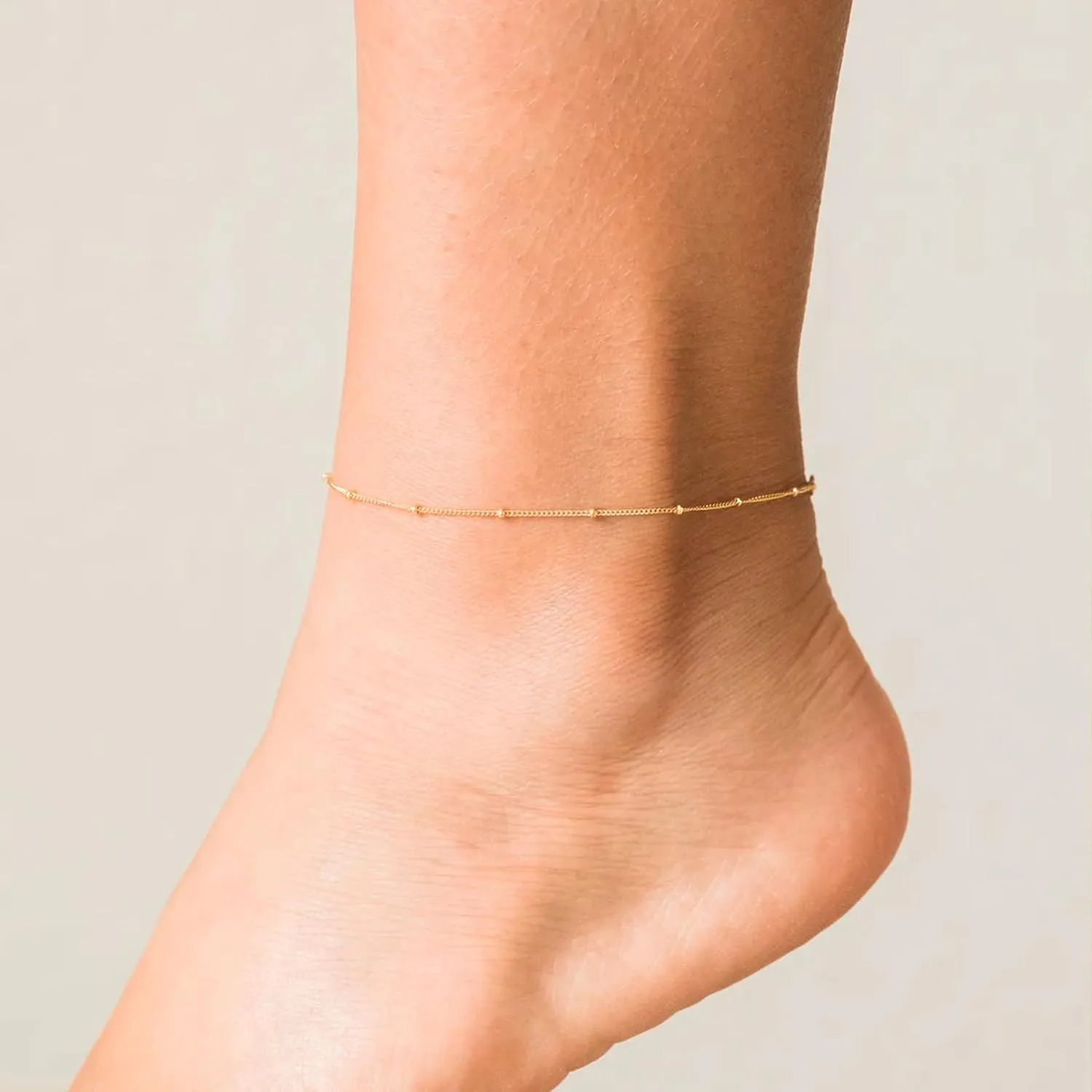 Gold Ankle Bracelets For Women Waterproof,18k Gold Plated Anklets Layered Thin Snake Chain Herringbone Anklets Non Tarnish Stainless Steel Dainty Summer Jewelry Set Gift For Women