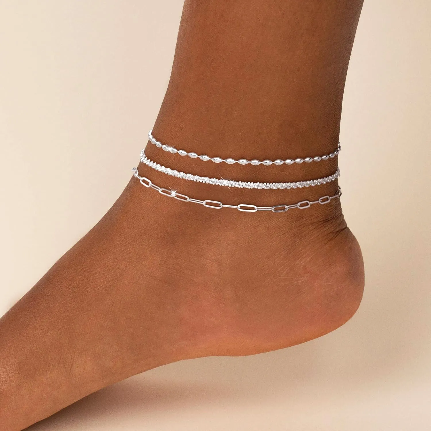 Gold Ankle Bracelets for Women,14K Real Gold Plated Waterproof Anklets Set Layered Anklets for Women Dainty Trendy Jewelry Gift Non Tarnish