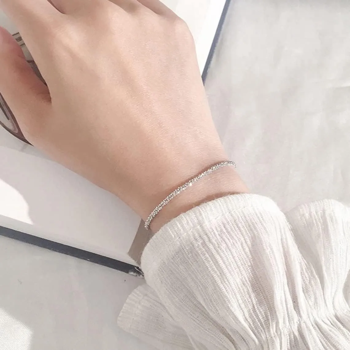 Gold Bracelet Set, 14K Gold Plated Bracelets for Women, Dainty Lip Chain, Long Bar Chain, Disc, Satellite, Cuban Link, Anklet, Pack Gifts for Women