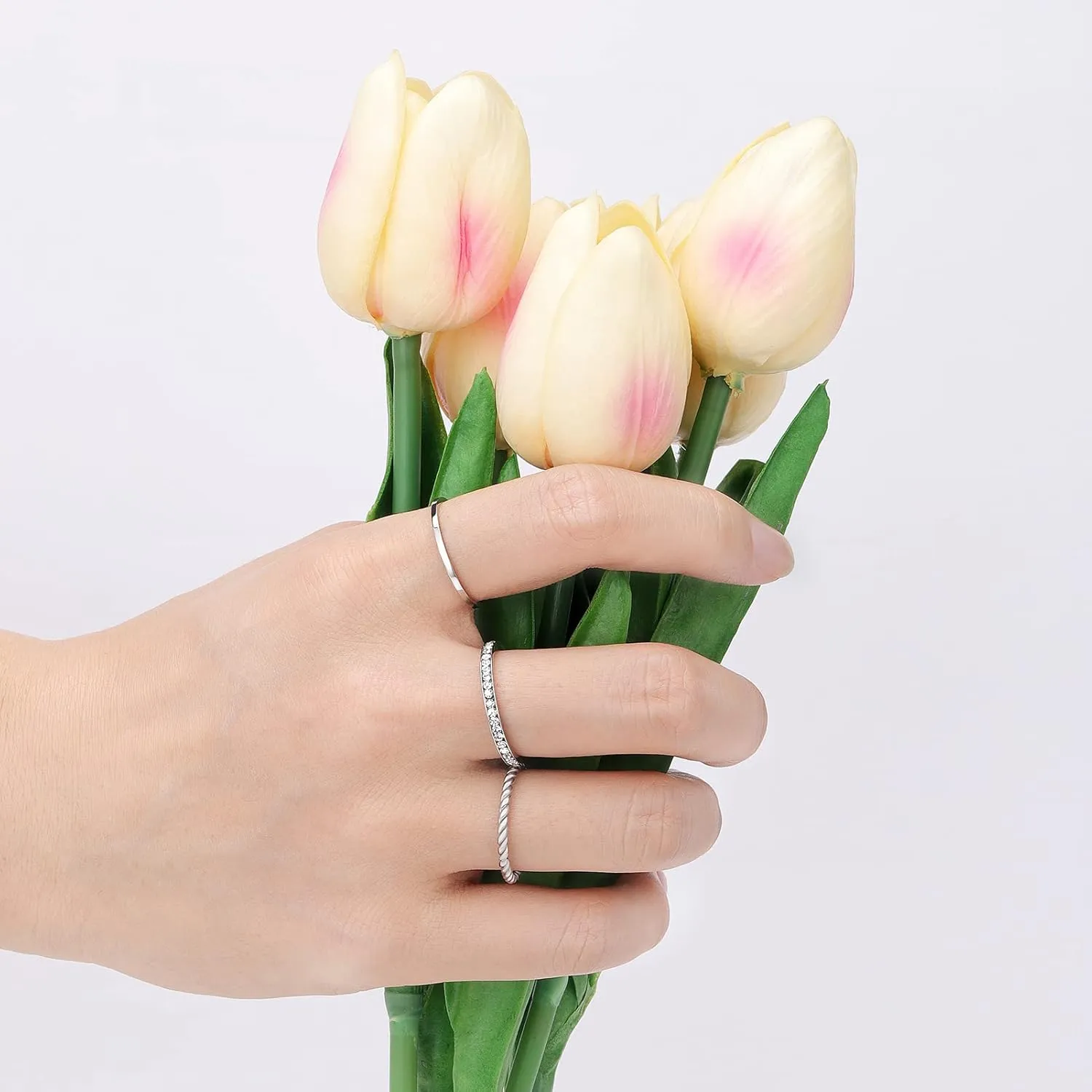 Gold Plated Rings Stackable Rings for Women Layering Band Twisted Rope Rings Comfort Fit Size 5 to 10