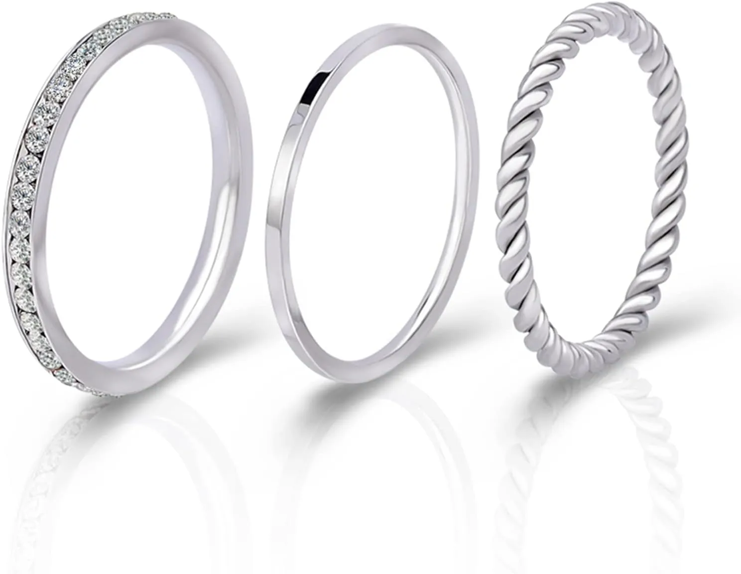 Gold Plated Rings Stackable Rings for Women Layering Band Twisted Rope Rings Comfort Fit Size 5 to 10