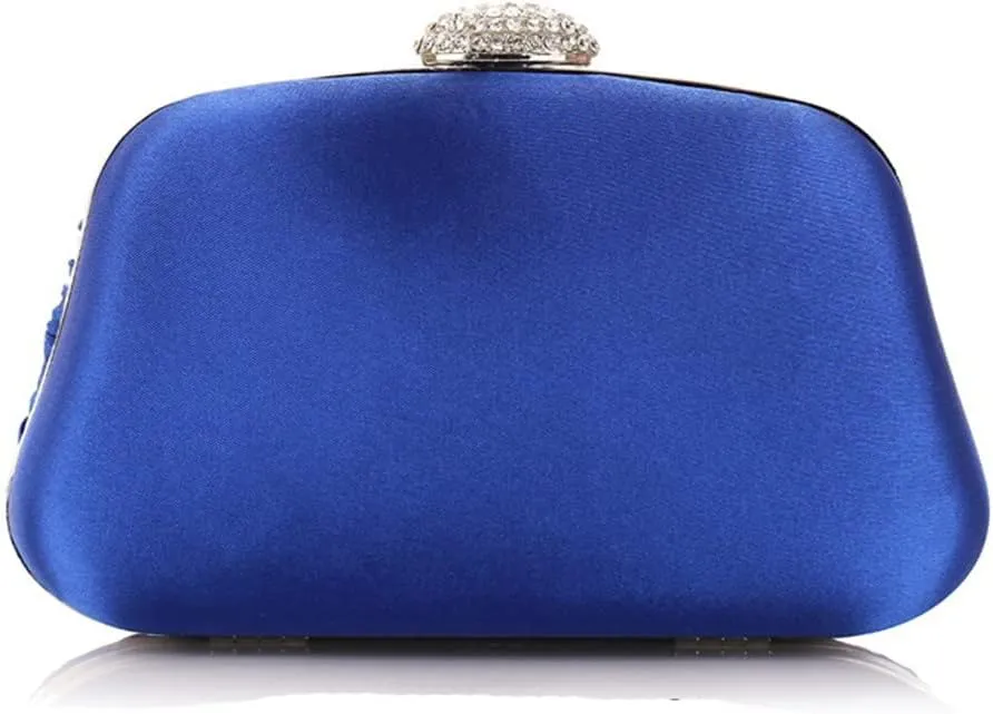 Golden Rhinestones Banquet Small Handbags Ruched Women Evening Bags Satin Diamonds Day Clutch Bag