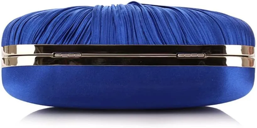 Golden Rhinestones Banquet Small Handbags Ruched Women Evening Bags Satin Diamonds Day Clutch Bag