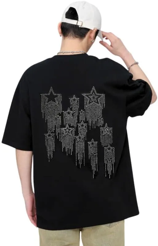 Graphic Tees Y2k for Women Men Baggy Star Shirt Grunge Summer Casual Tops Goth Embroidery Oversized Aesthetic Clothes