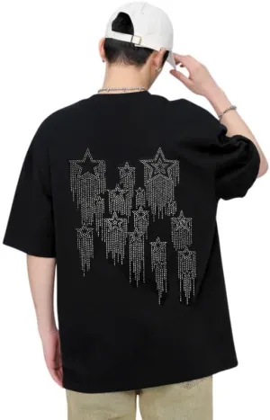Graphic Tees Y2k for Women Men Baggy Star Shirt Grunge Summer Casual Tops Goth Embroidery Oversized Aesthetic Clothes