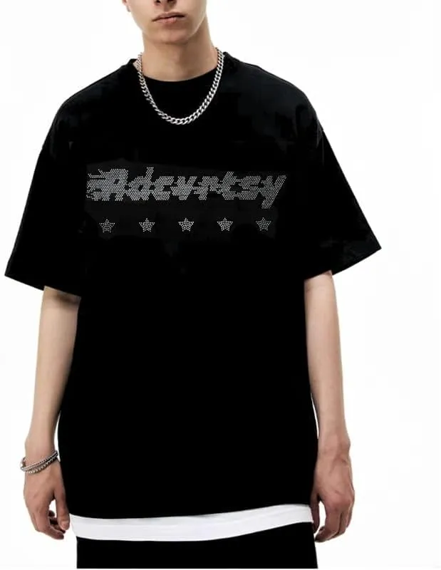 Graphic Tees Y2k for Women Men Baggy Star Shirt Grunge Summer Casual Tops Goth Embroidery Oversized Aesthetic Clothes