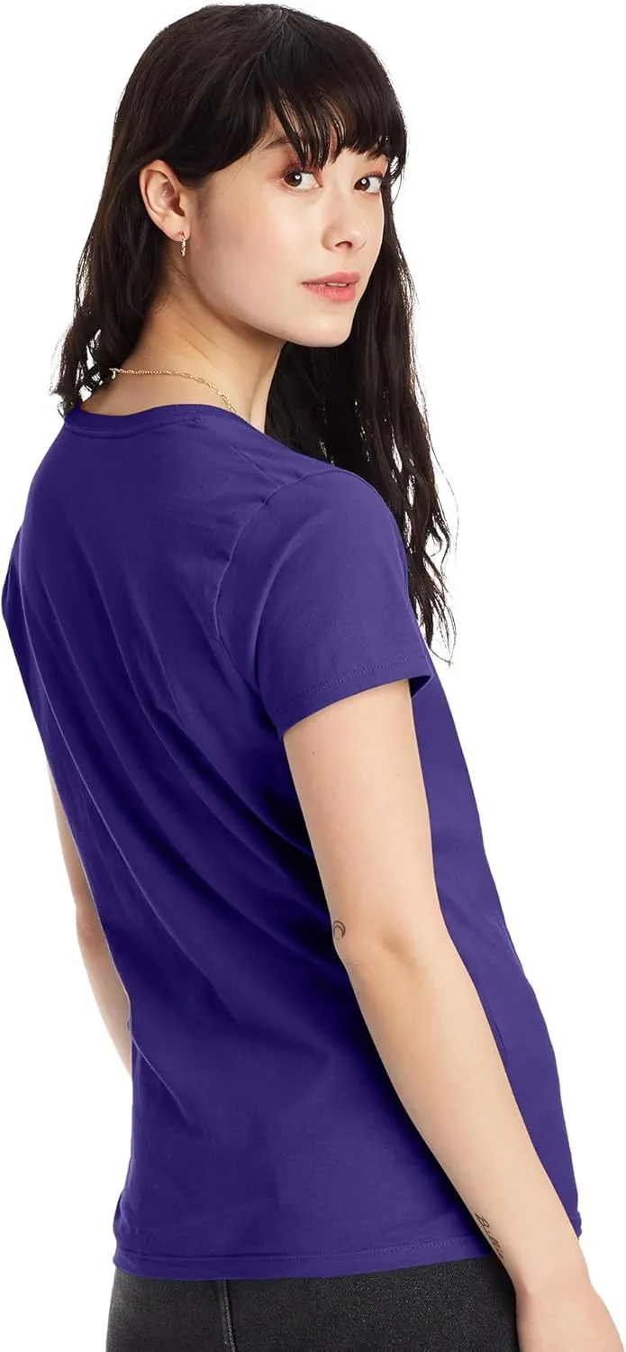 Hanes Perfect-T V-Neck T-Shirt, Cotton Short Sleeve Tee for Women, 1 or 2 Pack