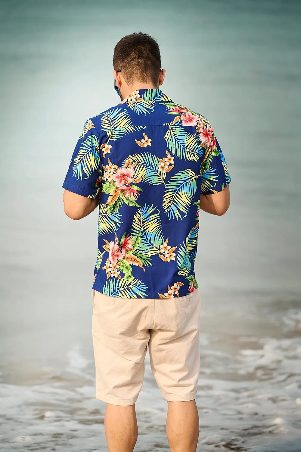 Hawaiian Shirt for Men Floral Aloha Beach Casual Short Sleeve Shirts for Mens