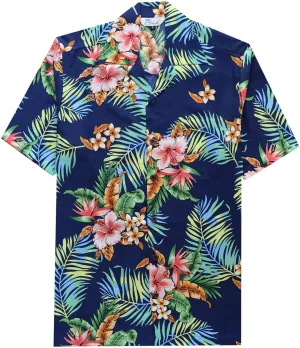 Hawaiian Shirt for Men Floral Aloha Beach Casual Short Sleeve Shirts for Mens