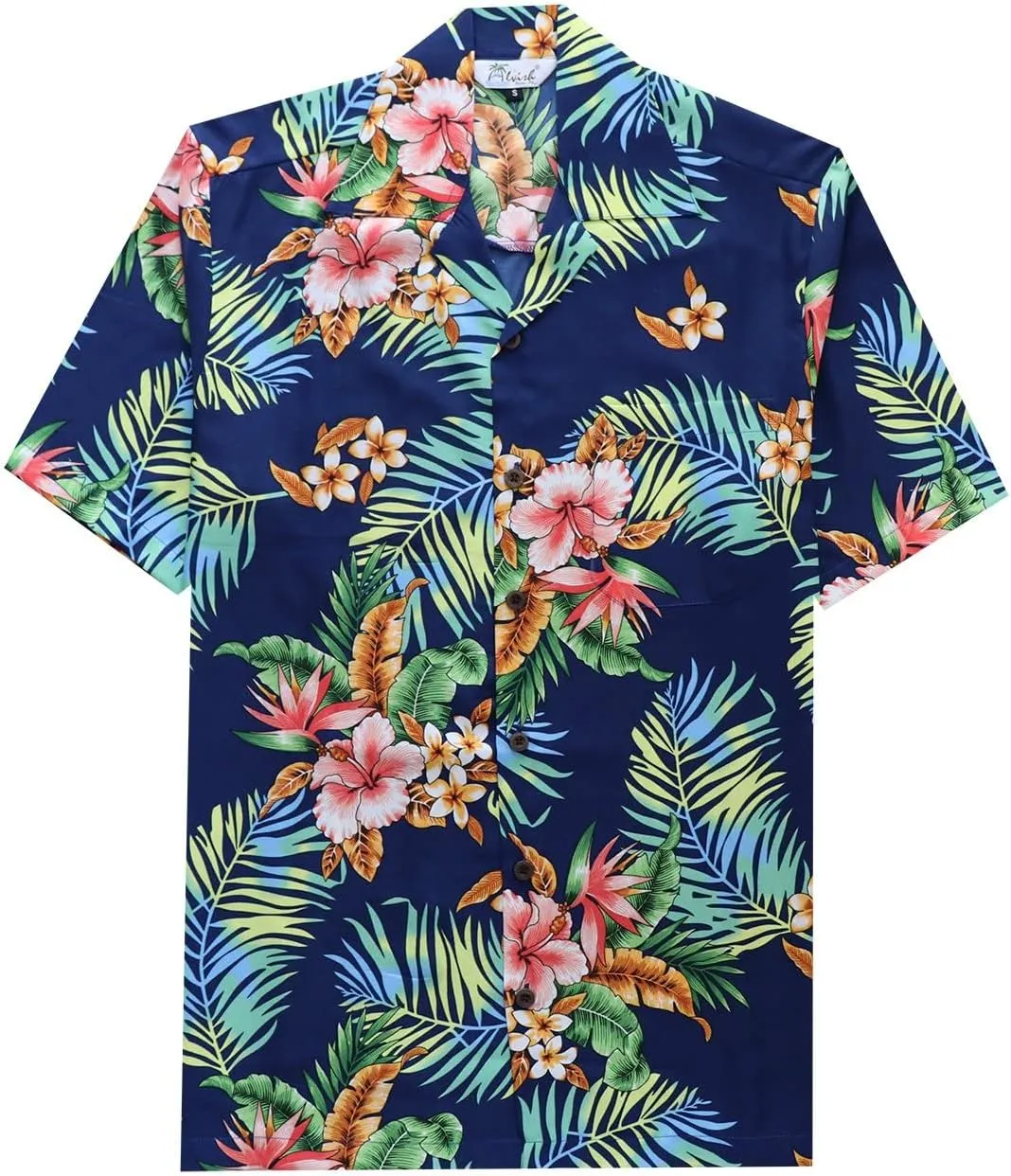 Hawaiian Shirt for Men Floral Aloha Beach Casual Short Sleeve Shirts for Mens