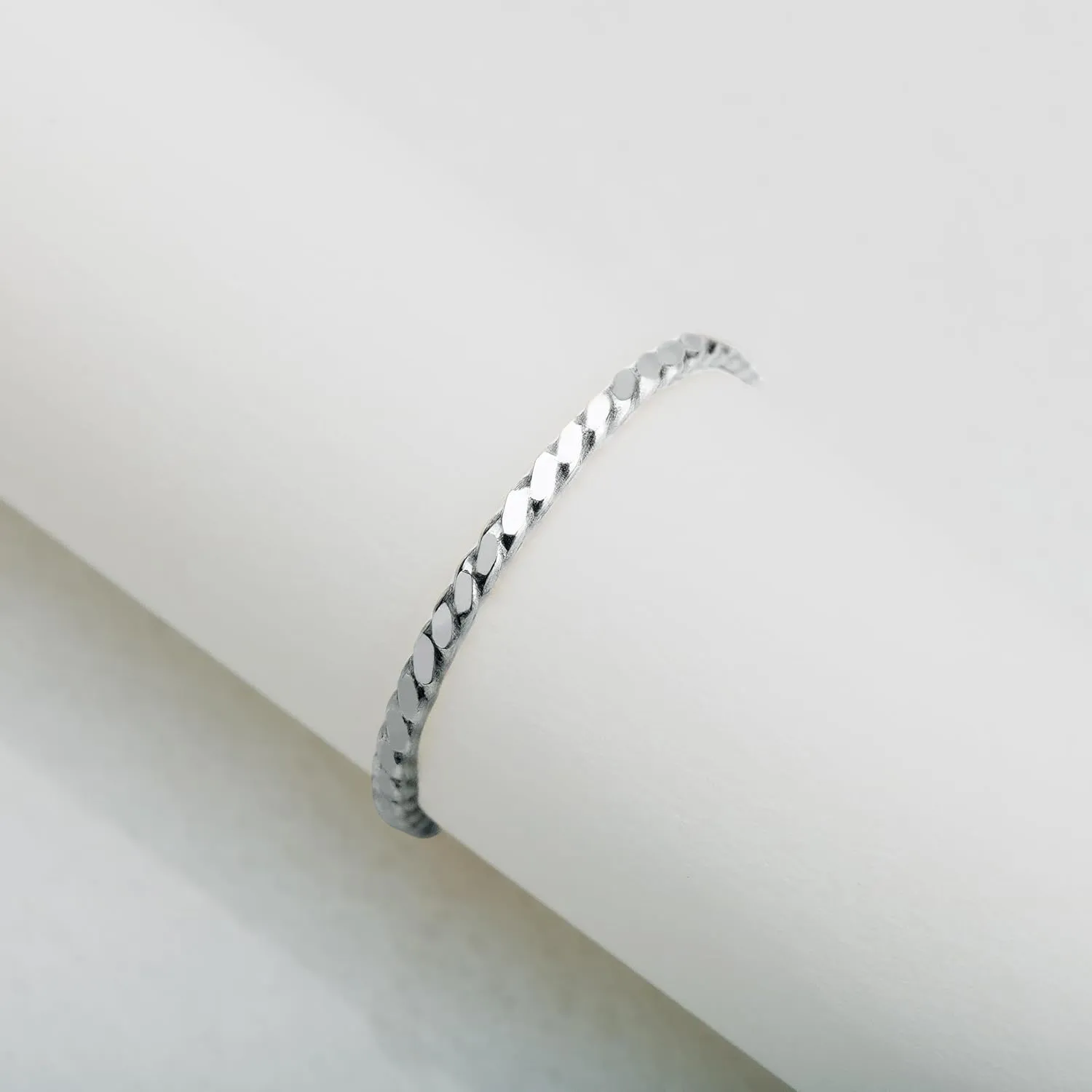 Helix Stacking Ring | Hammered Twisted Rope Stackable Ring Band | Comfort Fit USA Sizes 4-12 (5, Sterling Silver)