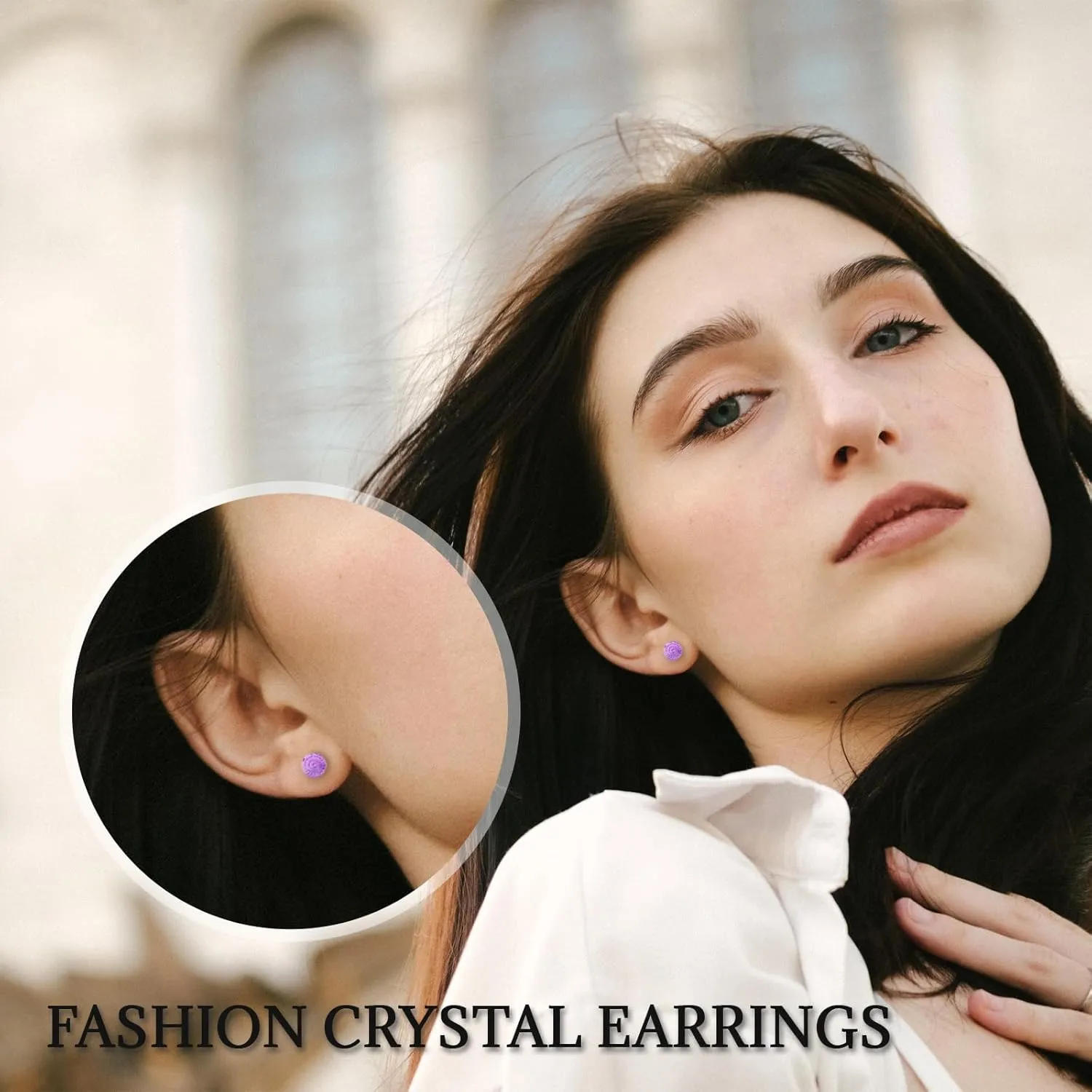 HETICA Crystal Earrings for Women, Austrian Crystal Ball Earrings 925 Sterling Silver Earrings Hypoallergenic Stud Earrings Birthday Anniversary Valentine's Day Mother's Day Gift