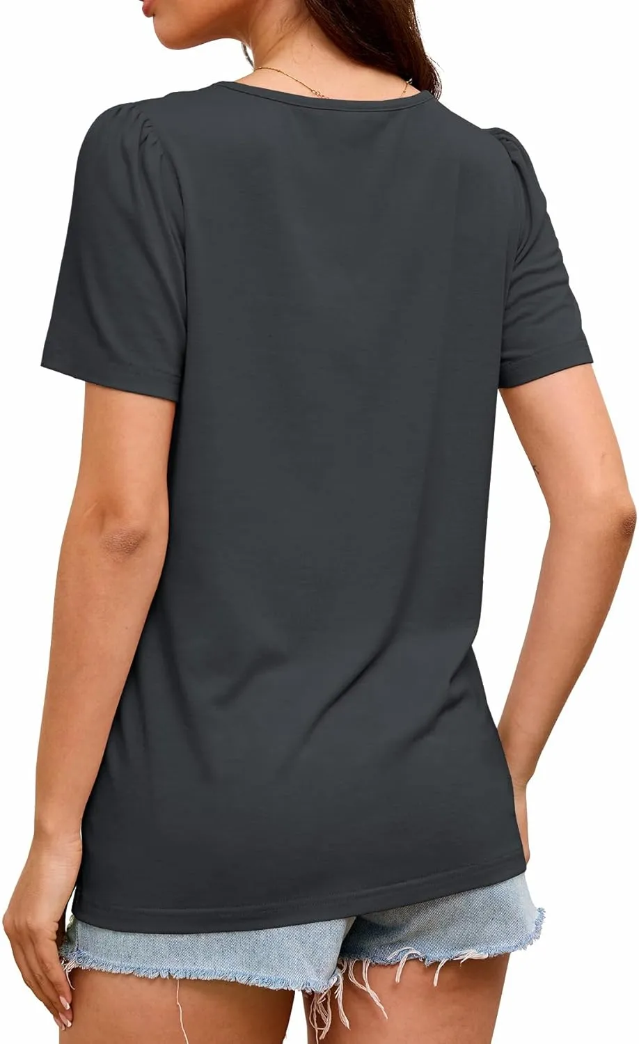 Heymiss Womens T Shirts Short Sleeve Dressy Casual V Neck Summer Tops Blouses