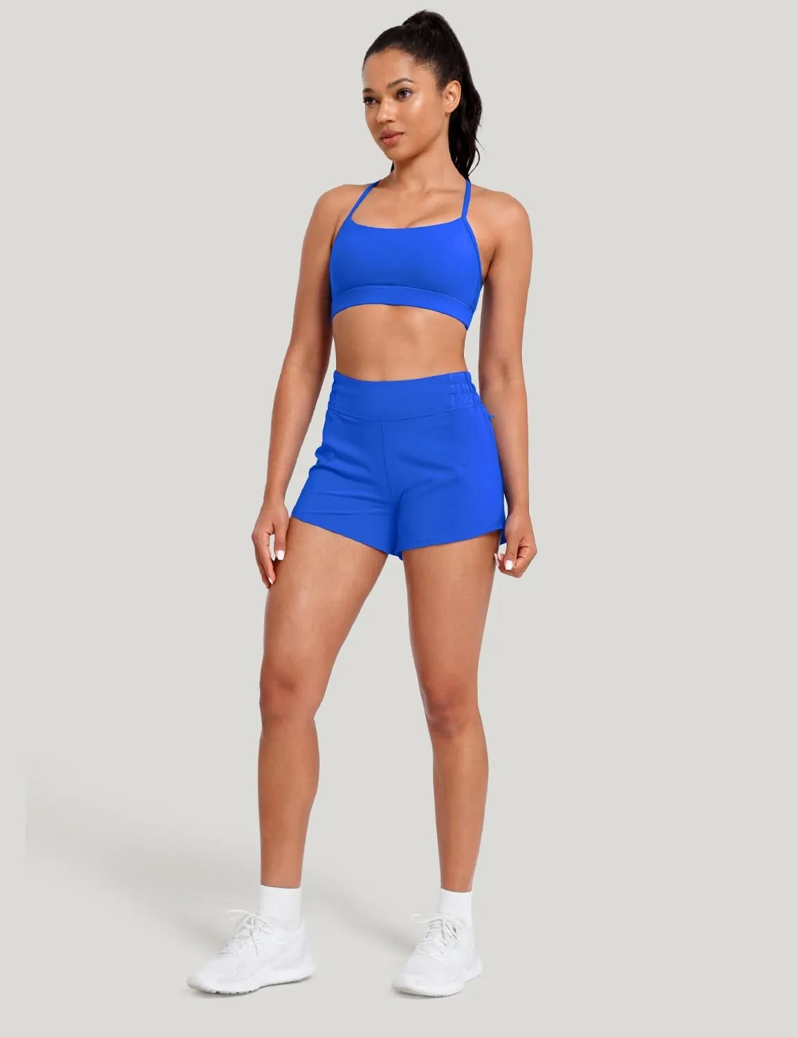HeyNuts Agile Running Shorts for Women, High Waisted Athletic Shorts Lined Workout Shorts with Zipper Pocket 4"