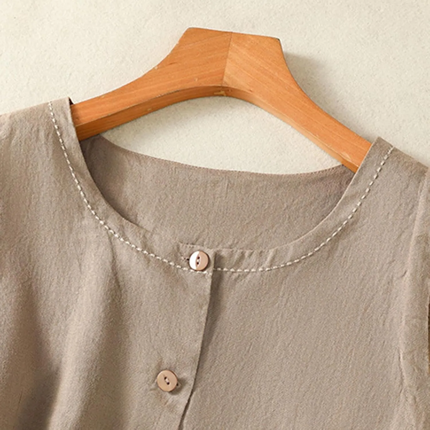 HGps8w Cotton Linen Tank Tops for Women 2025 Summer Loose Button Down Vest Sleeveless Casual Tunic Shirts Blouse
