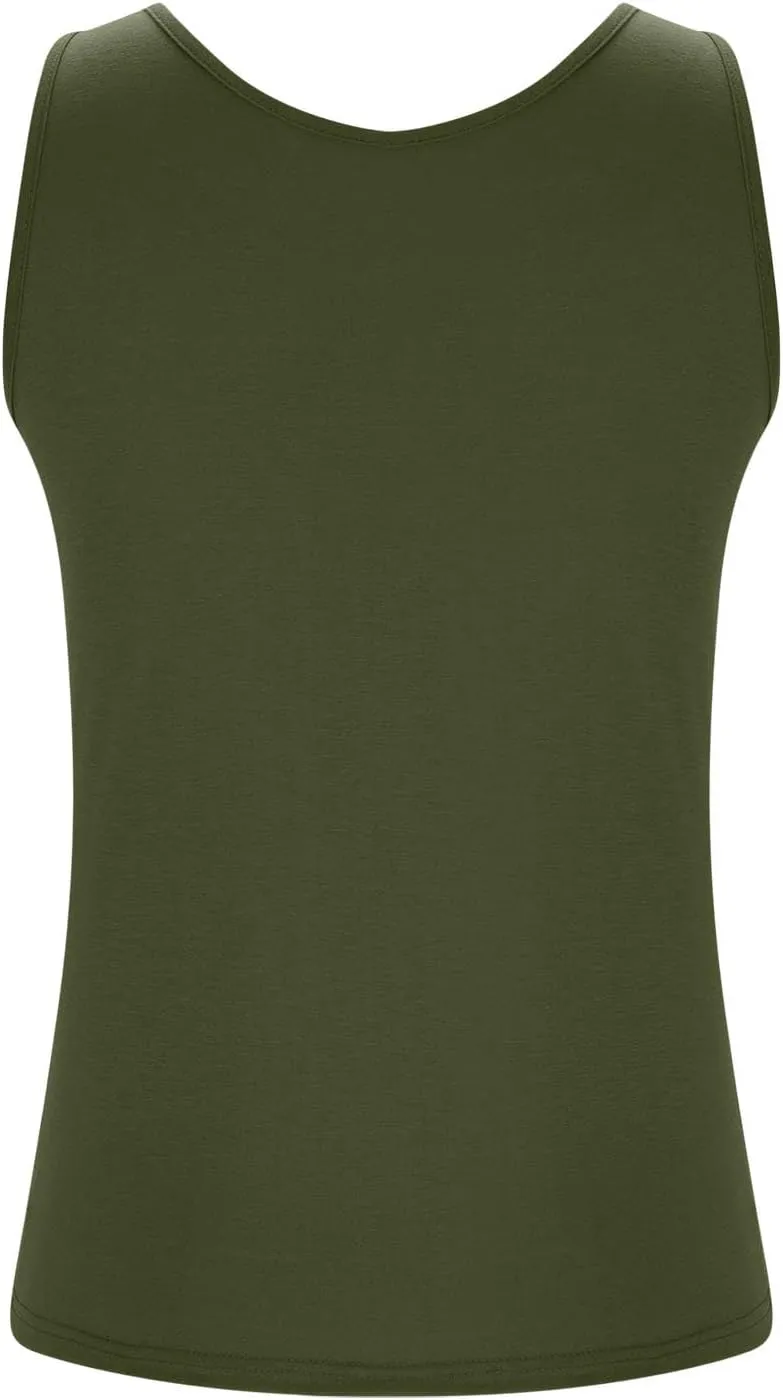 HGps8w Womens Plus Size Basic Tank Tops with Bulit-in-Bra, Crewneck Sleeveless Undershirts Casual 2025 Summer Workout Shirts