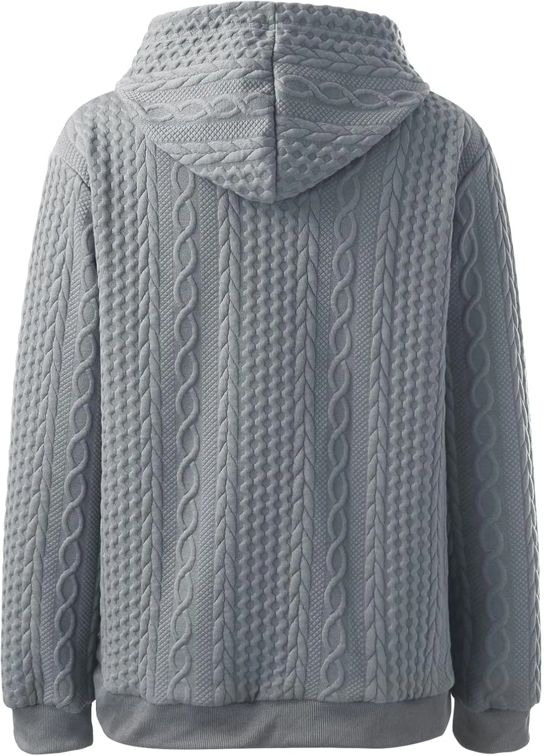 Hooded Sweatshirt Women Pullover Drawstring Loose Sweaters Trendy Oversized Long Sleeve Shirt Solid Top with Pocket
