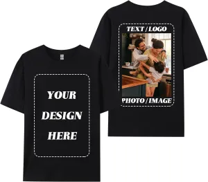 ISUNMEA Custom T-Shirts for Men Women, Custom Tees Shirt Design Your Own, Personalized Photo/TextT-Shirt