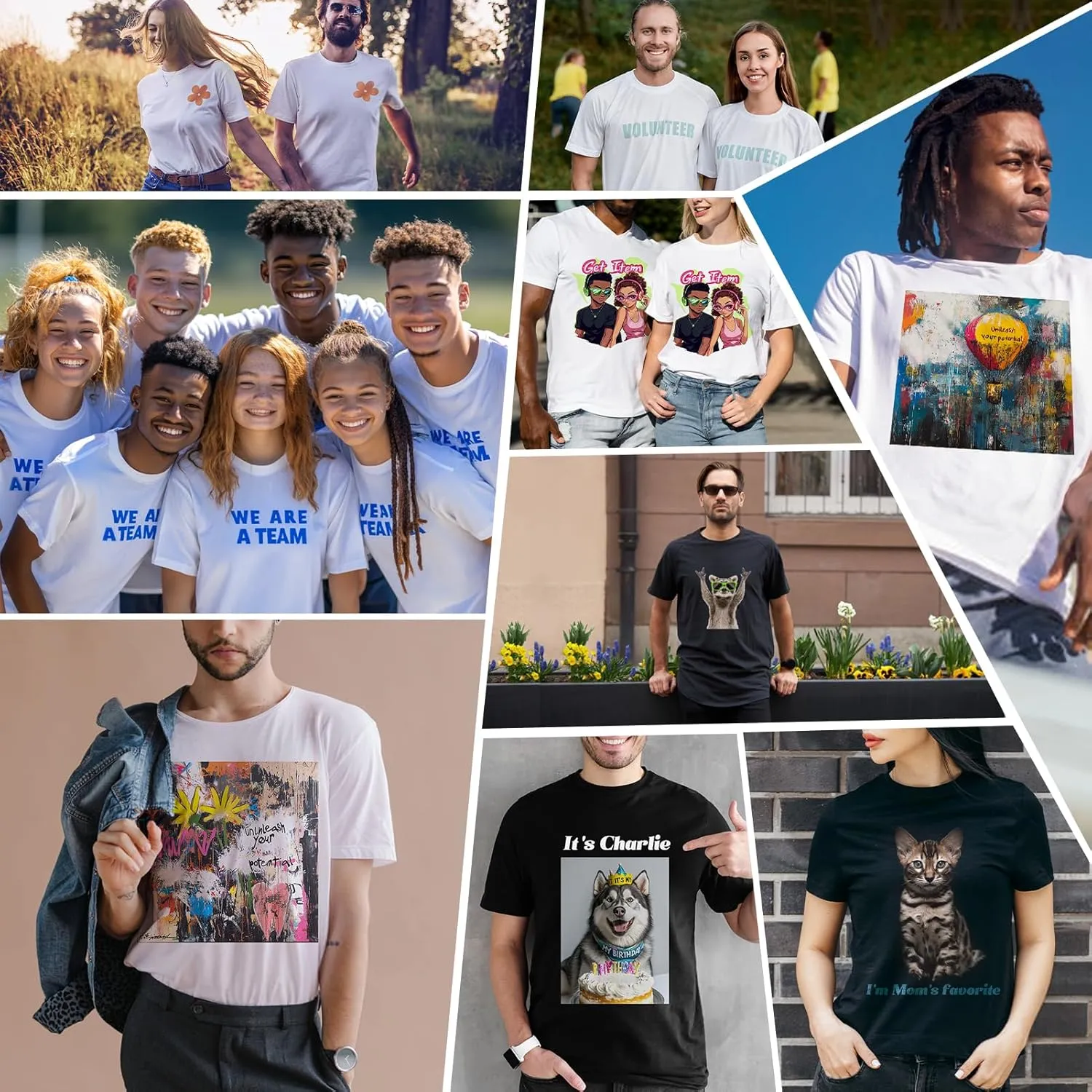 ISUNMEA Custom T-Shirts for Men Women, Custom Tees Shirt Design Your Own, Personalized Photo/TextT-Shirt