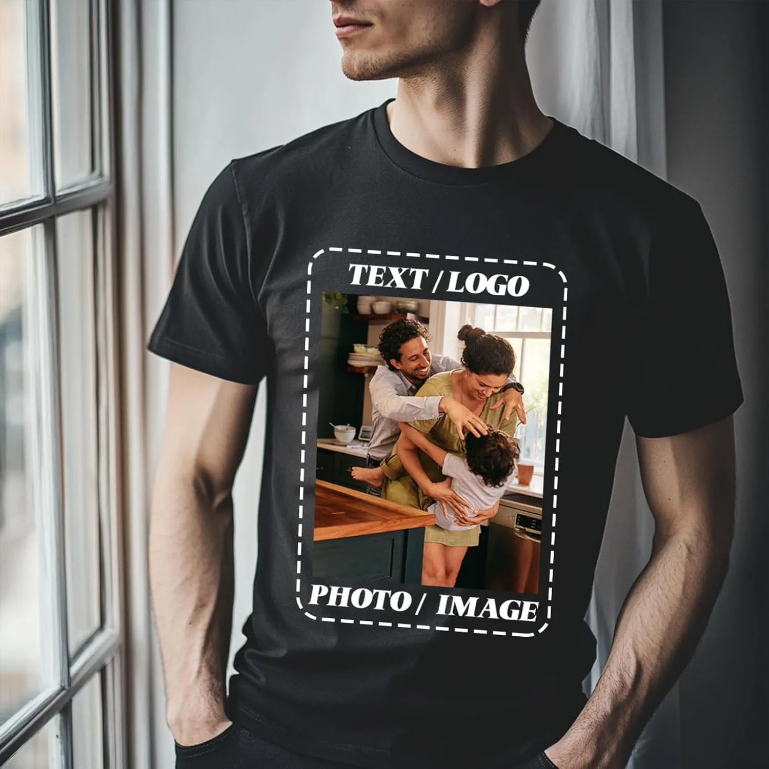 ISUNMEA Custom T-Shirts for Men Women, Custom Tees Shirt Design Your Own, Personalized Photo/TextT-Shirt