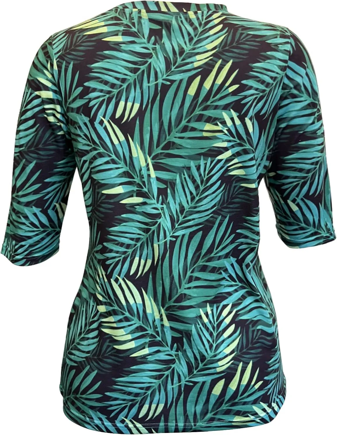 JomeDesign Womens Tops 3/4 Sleeve Shirts Round Neck Loose Casual Blouses Floral Print Tshirts