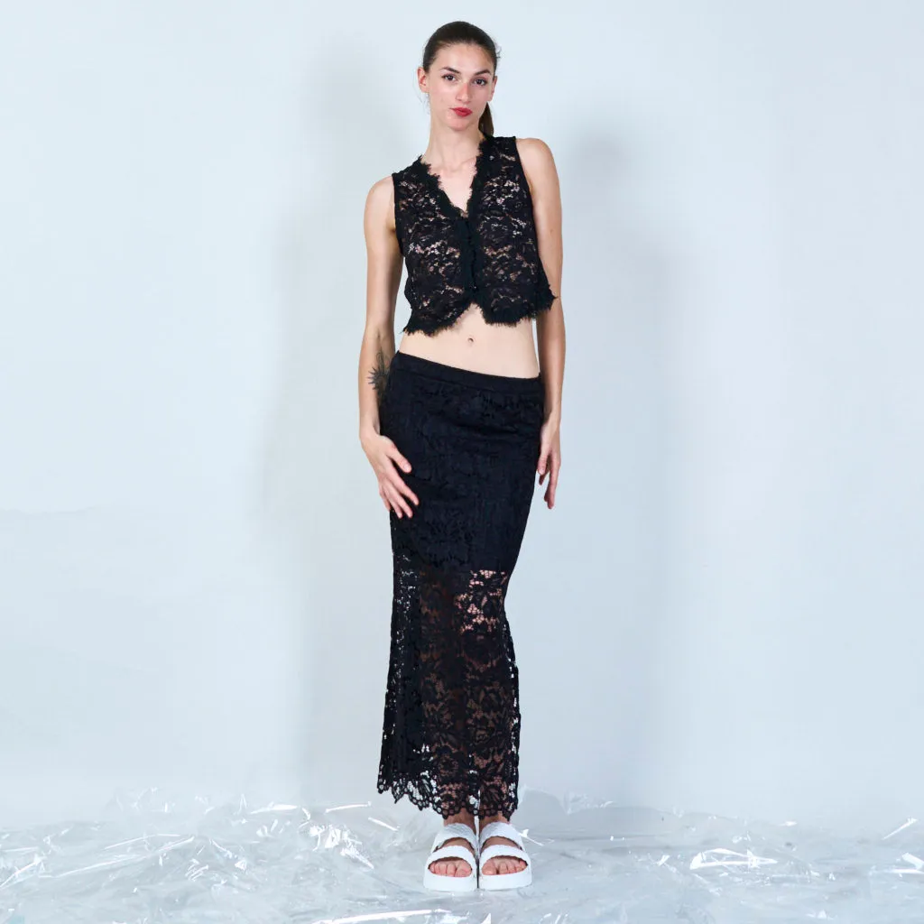 Lace overlay vest wholesale