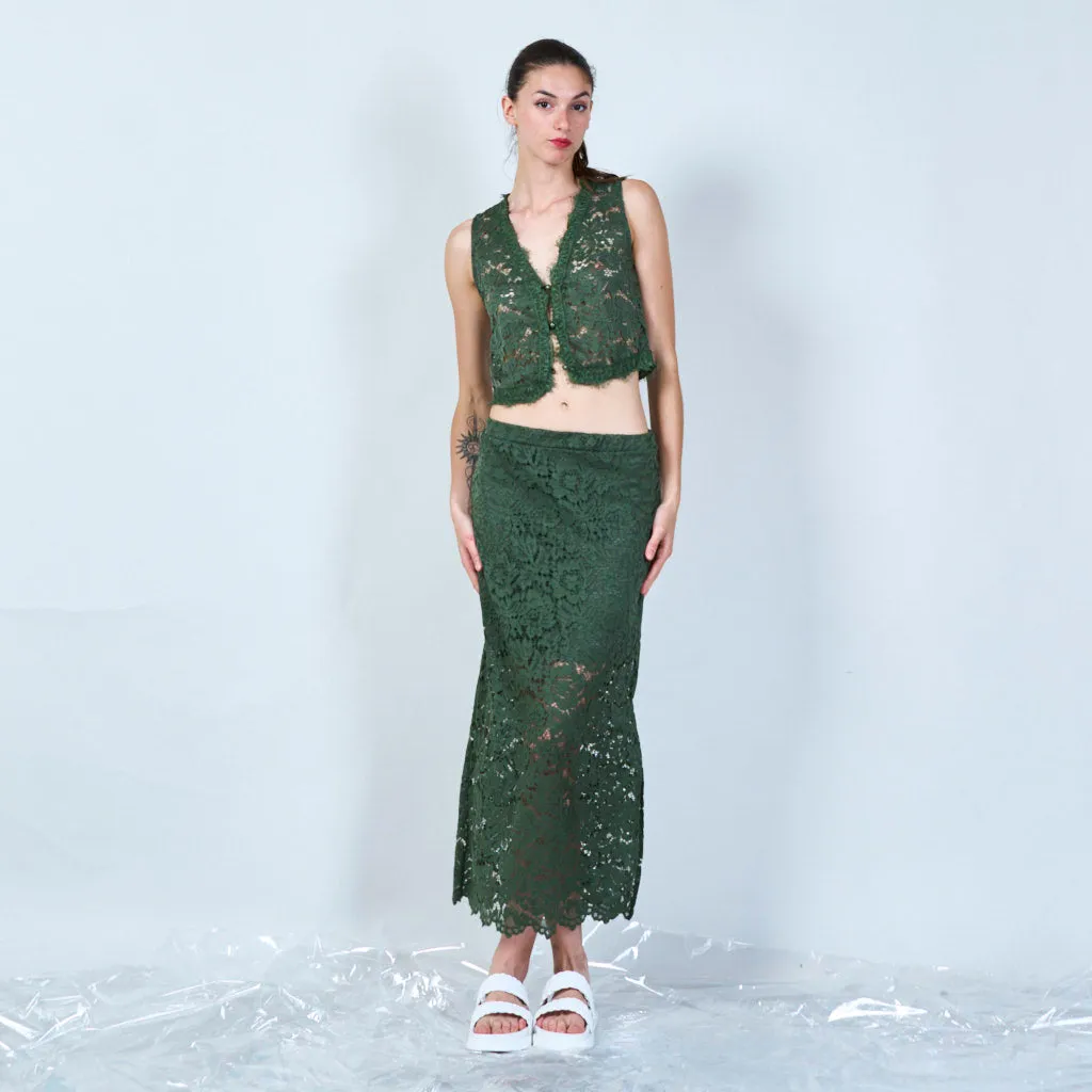 Lace overlay vest wholesale