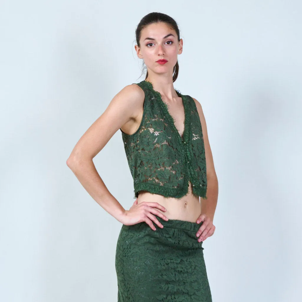 Lace overlay vest wholesale