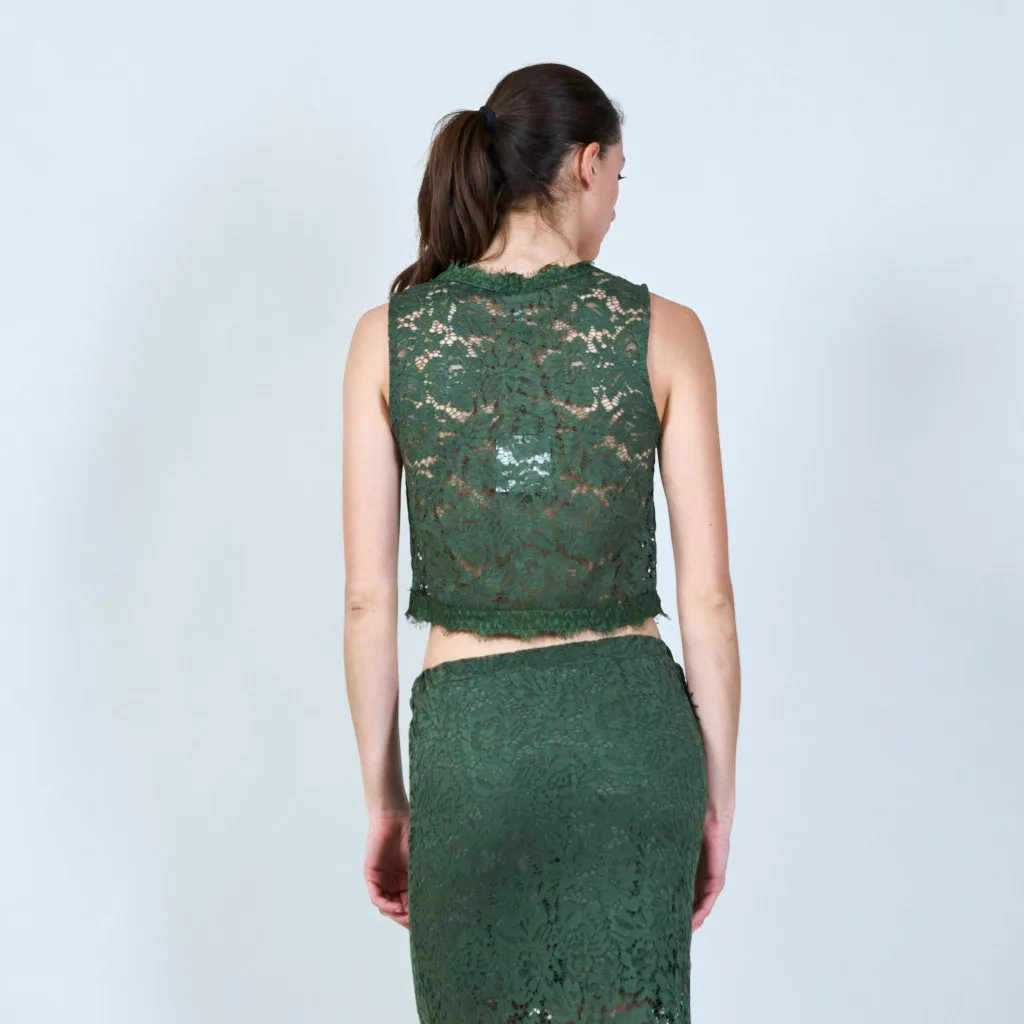 Lace overlay vest wholesale