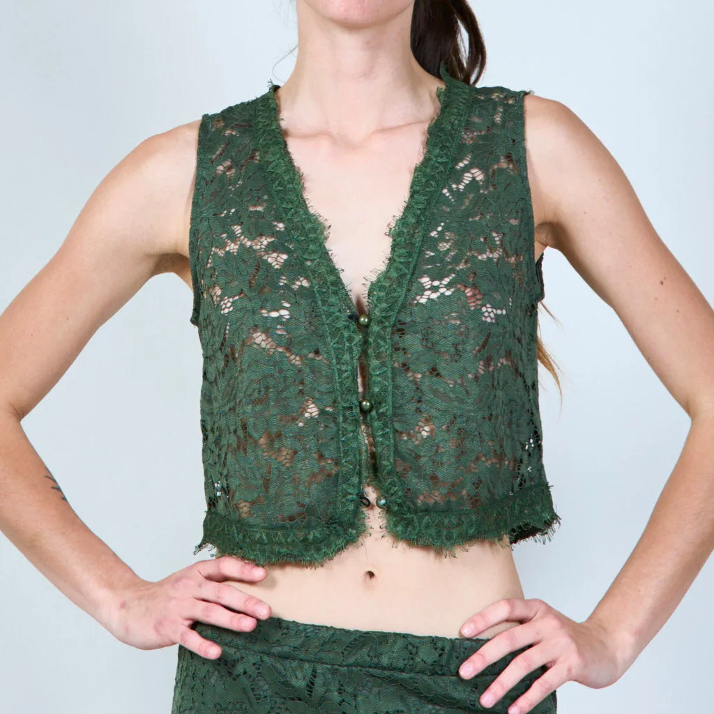 Lace overlay vest wholesale