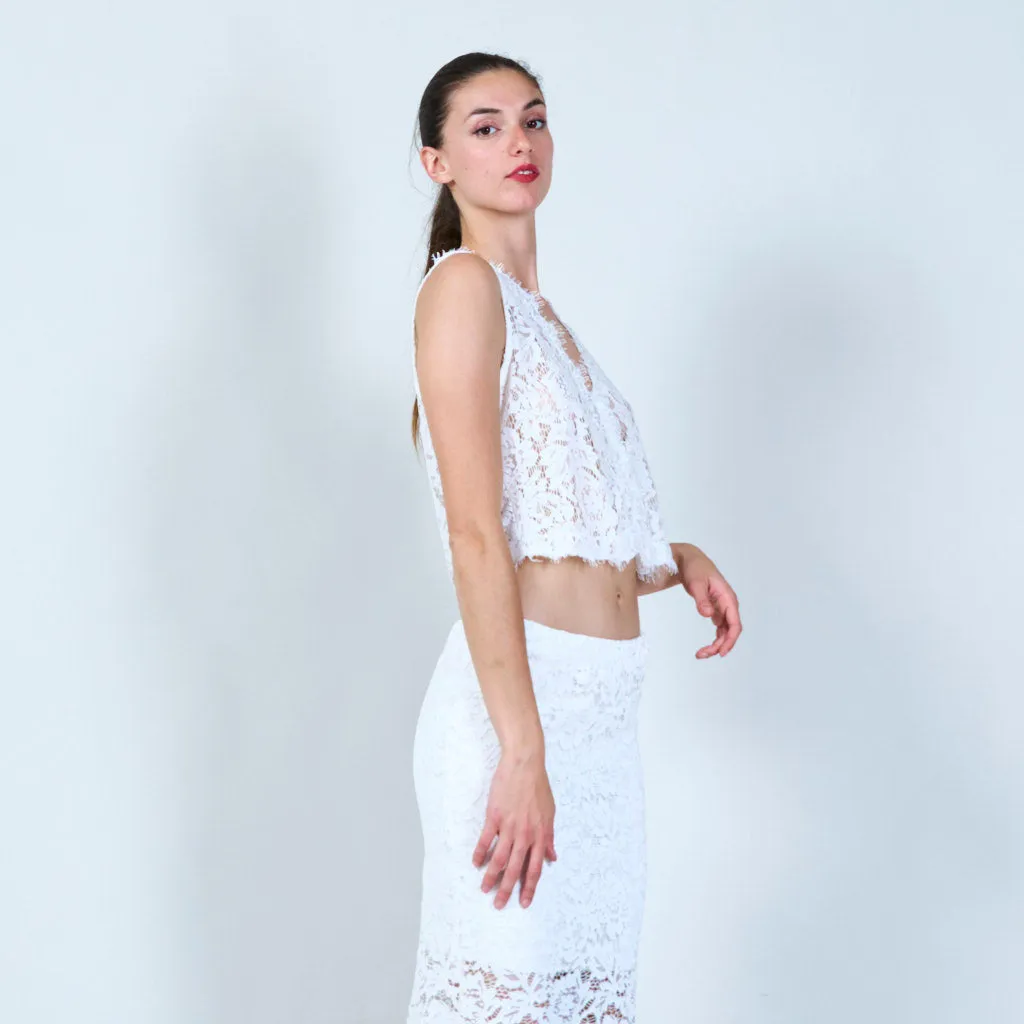 Lace overlay vest wholesale