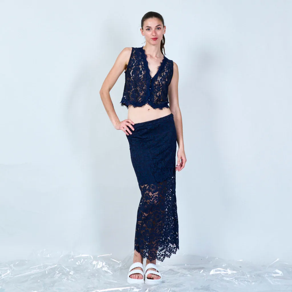 Lace overlay vest wholesale