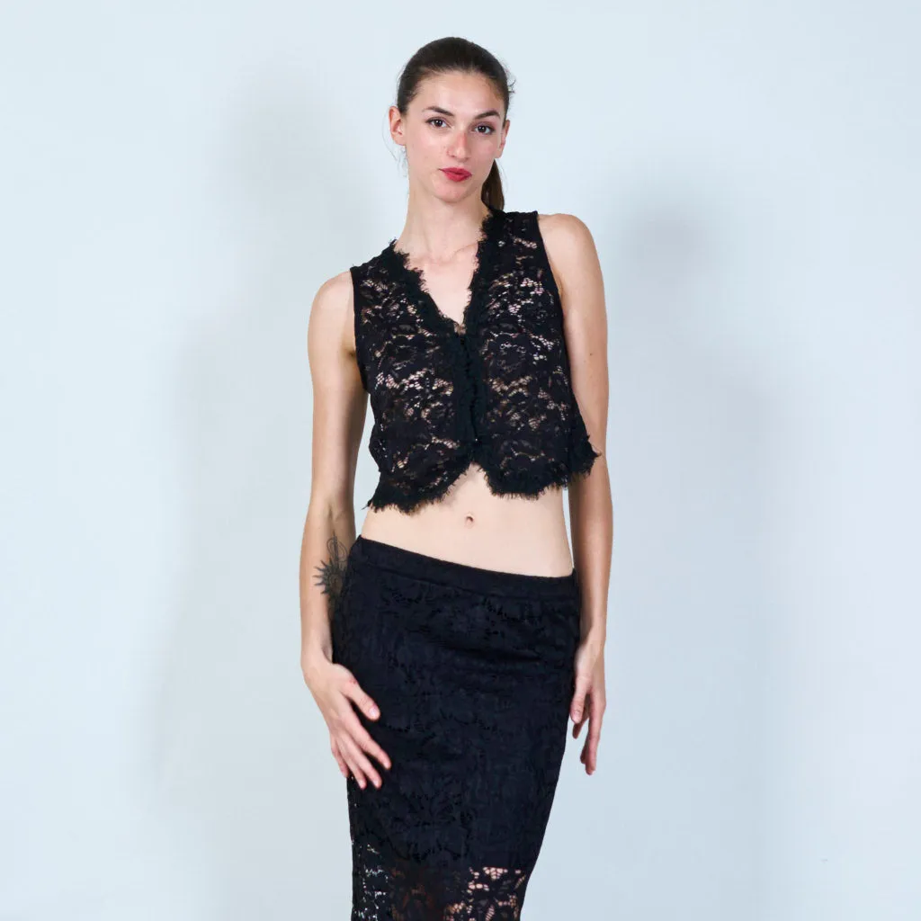 Lace overlay vest wholesale