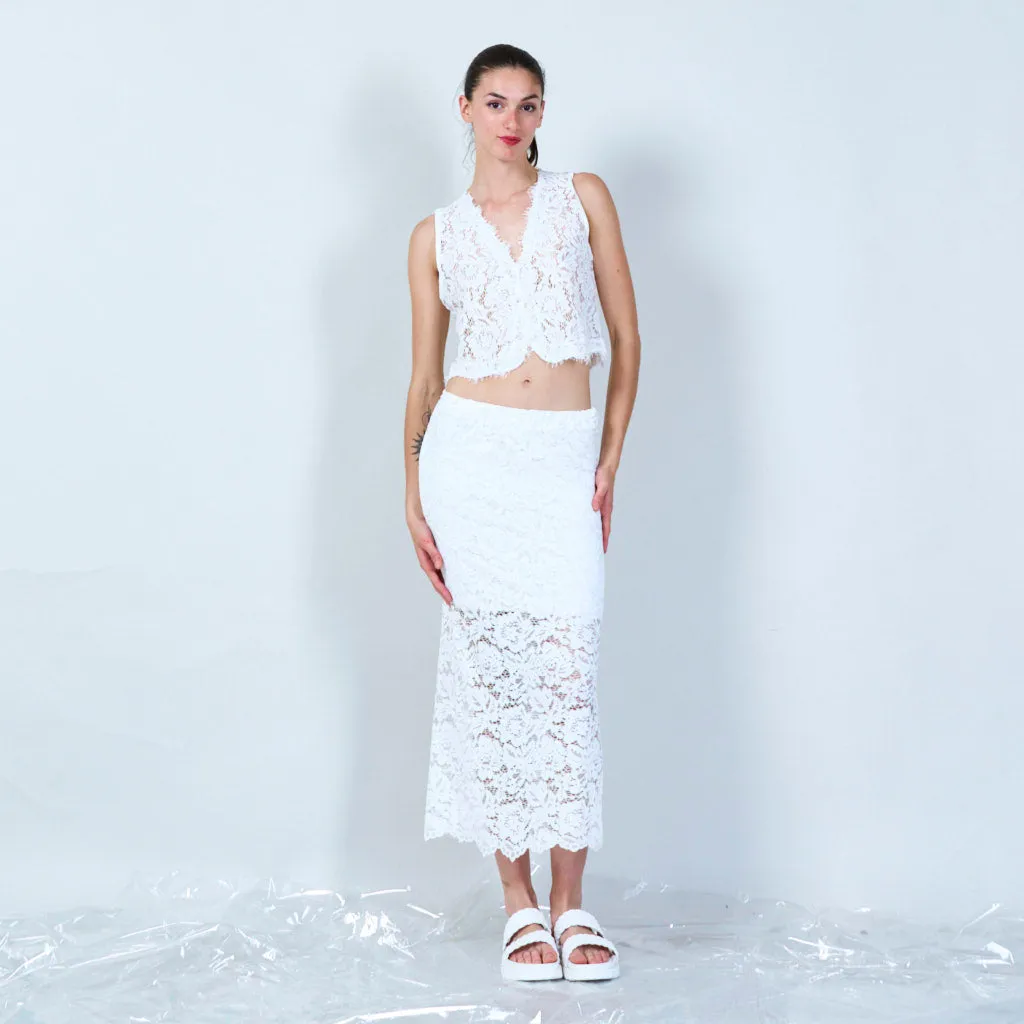 Lace overlay vest wholesale