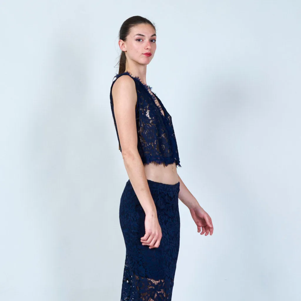 Lace overlay vest wholesale