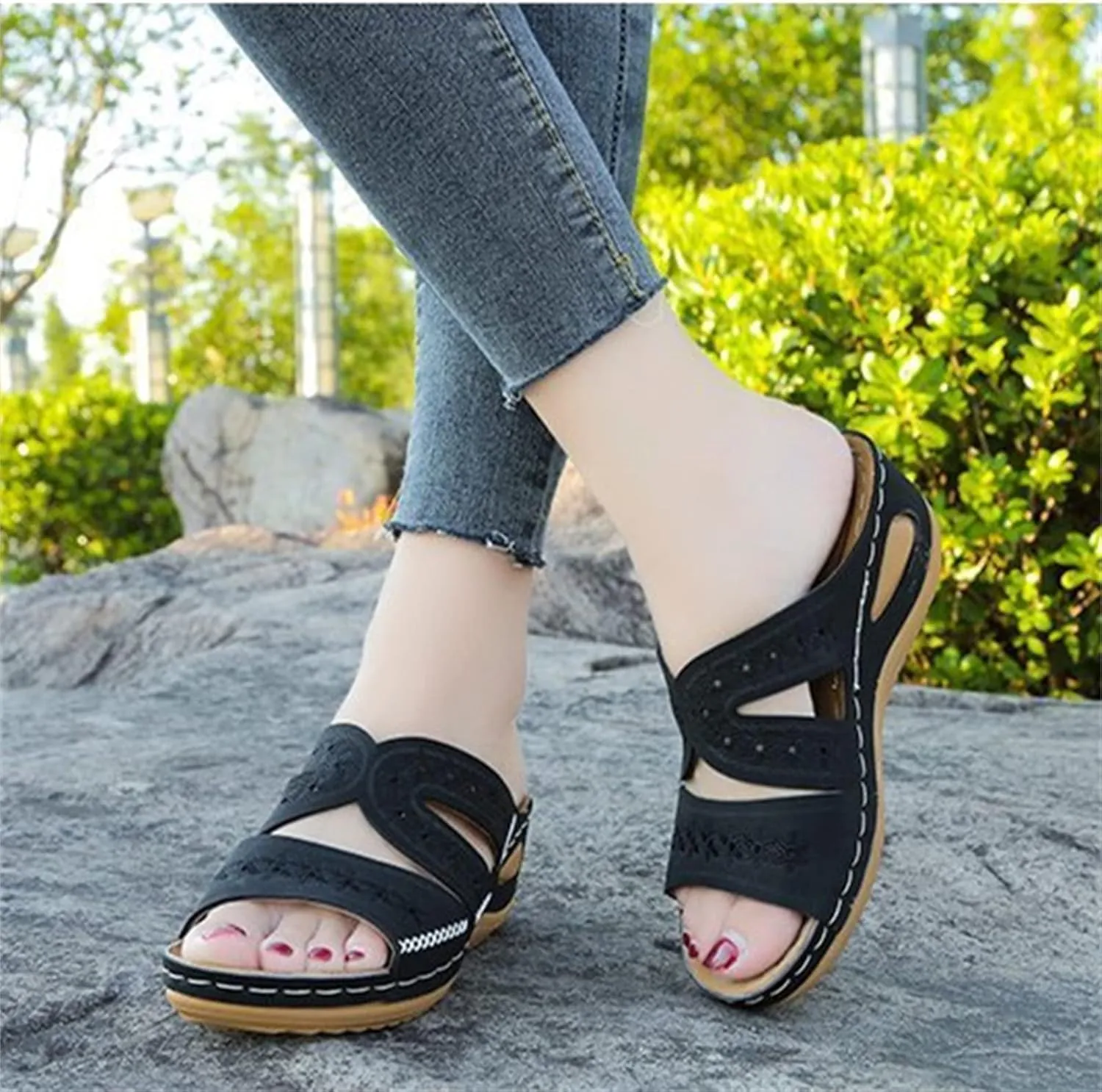 Ladmiple Orthotic Dress Sandals For Women With Arch Support Fashion Comfortable Slides Slippers Orthopedic Flip Flops