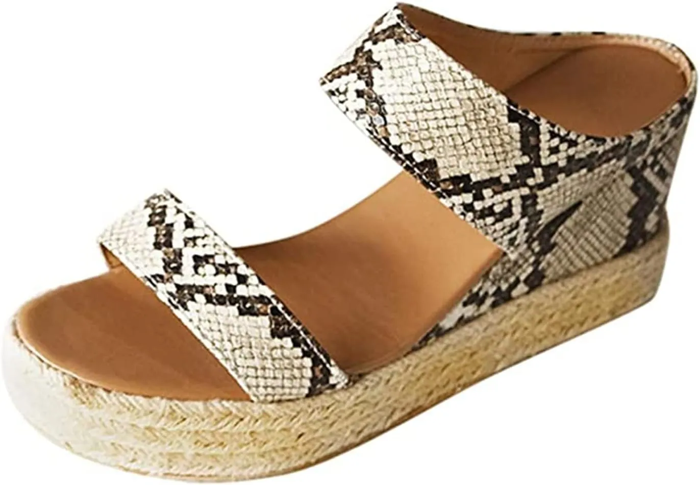 Ladmiple Sandals for Women Dressy Summer,Women's Comfy Espadrille Wedge Platform Sandals Ankle Buckle Open Toe Sandals