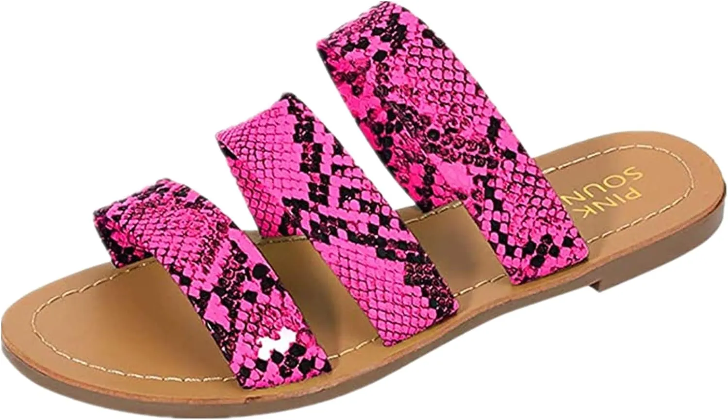Ladmiple Sandals for Women Flat,Womens Strap Flats Sandal Flip Flops Open Toe Sandals Beach Summer Travel Shoes Slippers