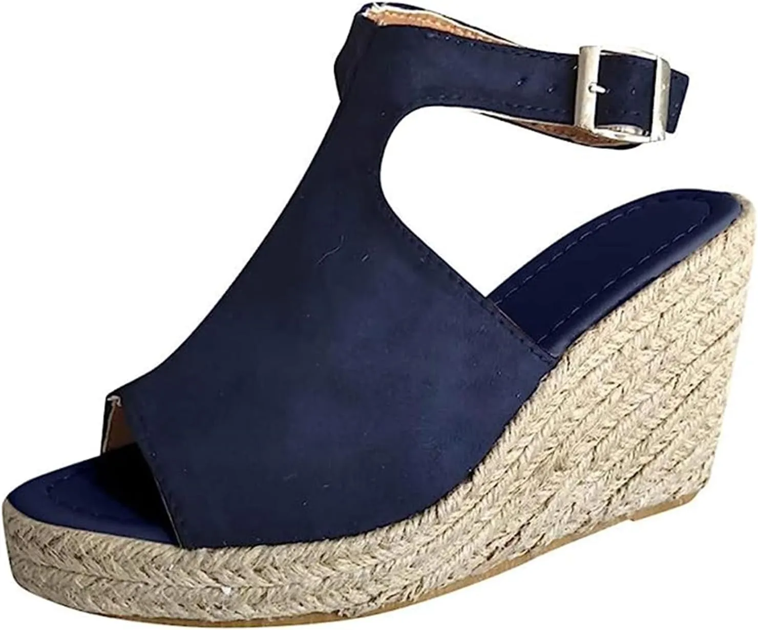 Ladmiple Sandals for Women Platform, 2023 Wedge Ankle Buckle Sandals Summer Beach Sandals Open Toe Espadrille Platform