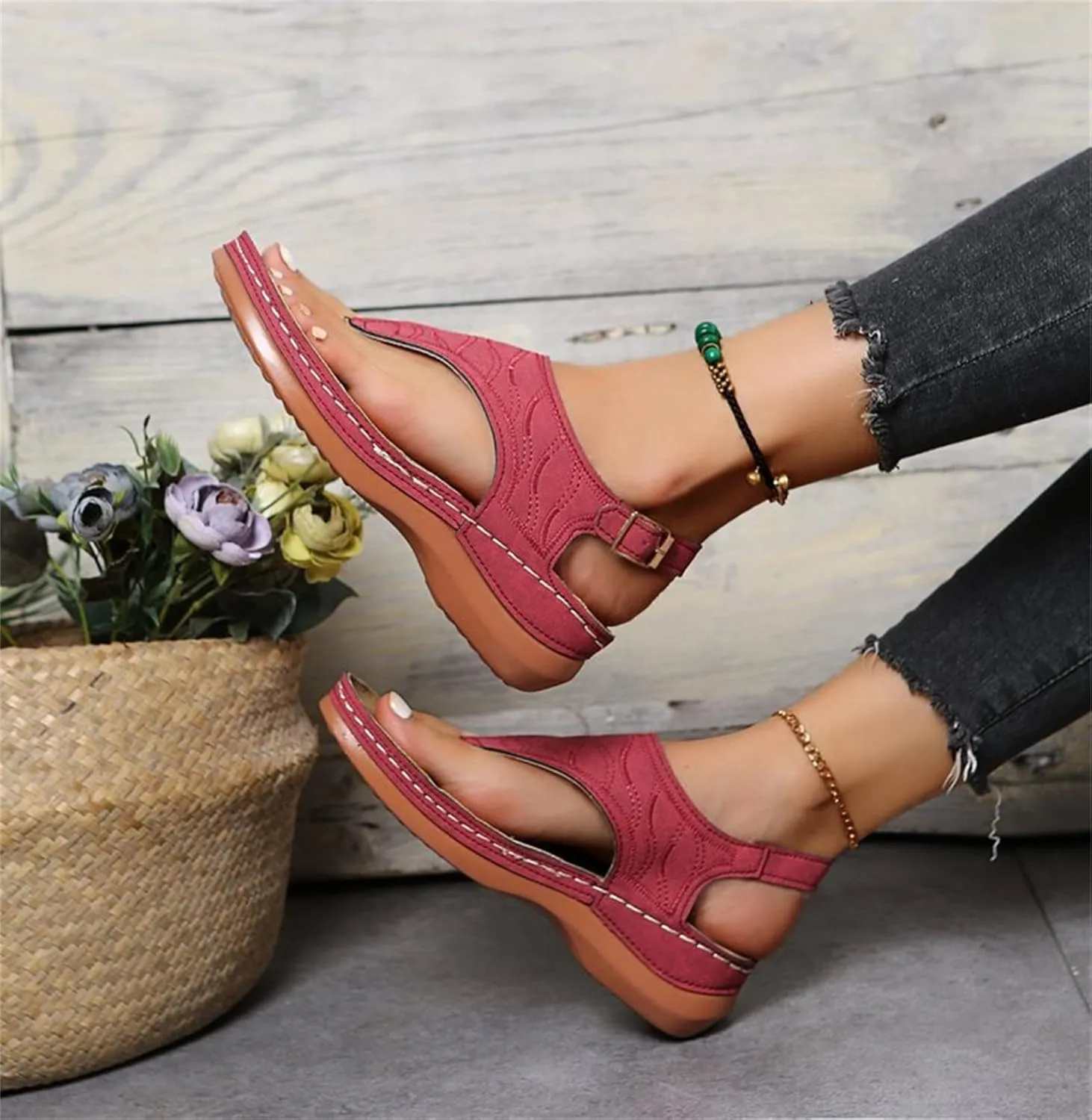 Ladmiple Sandals Women Summer Fashion Comfortable Flip Flop Arch Support Slippers Beach Roman Open Toe Orthopedic Sandal