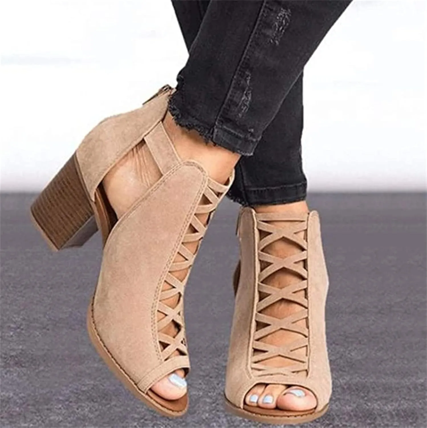 Ladmiple Summer Sandals for Women 2023 Comfy Platform Ankle Strap Cutout Wedge Sandal Open Toe Dressy High Heel Wedges