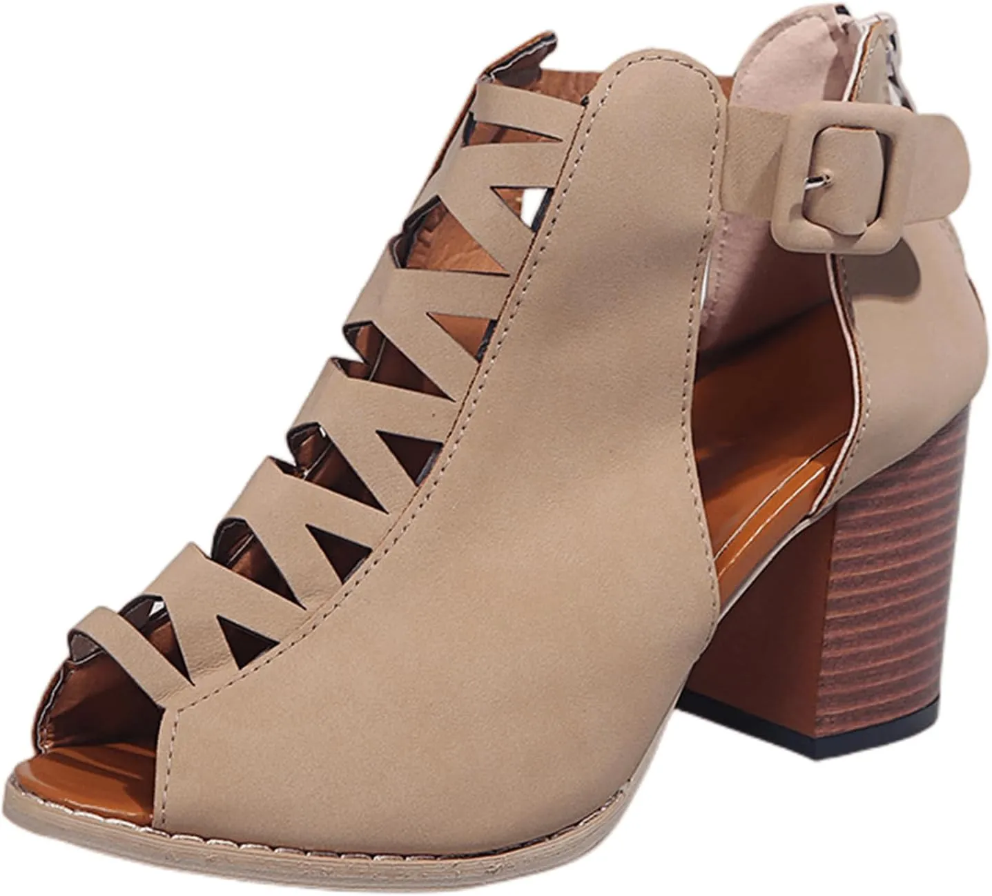 Ladmiple Summer Sandals for Women 2023 Comfy Platform Ankle Strap Cutout Wedge Sandal Open Toe Dressy High Heel Wedges