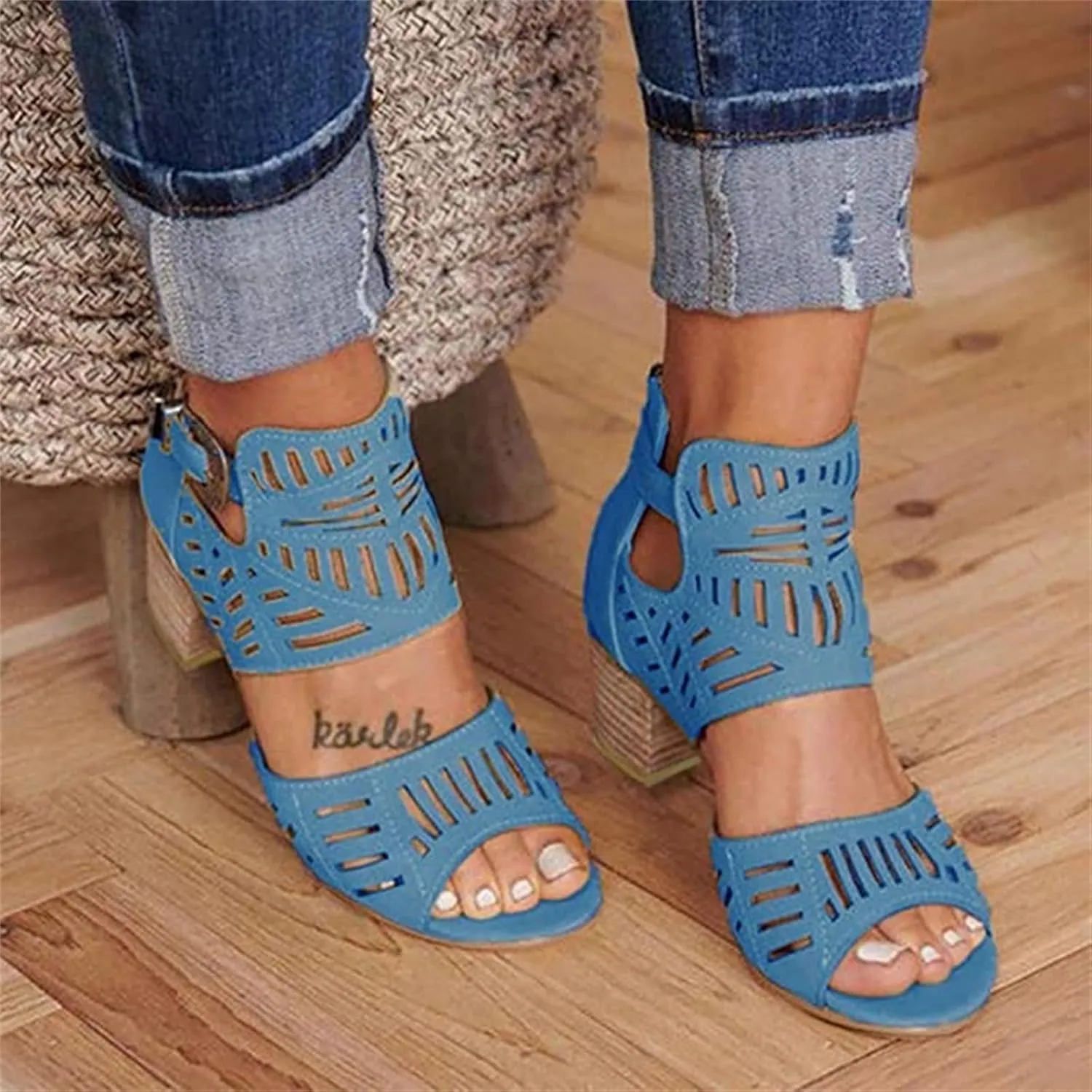 Ladmiple Summer Sandals for Women 2023 Comfy Platform Ankle Strap Cutout Wedge Sandal Open Toe Dressy High Heel Wedges