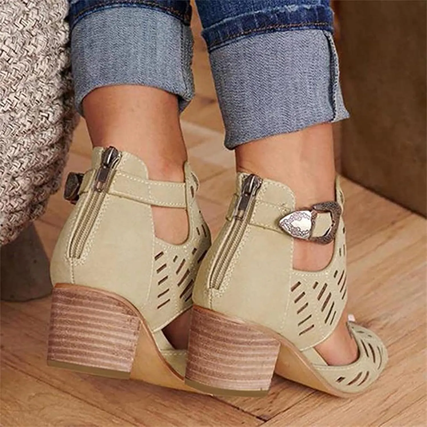 Ladmiple Summer Sandals for Women 2023 Comfy Platform Ankle Strap Cutout Wedge Sandal Open Toe Dressy High Heel Wedges