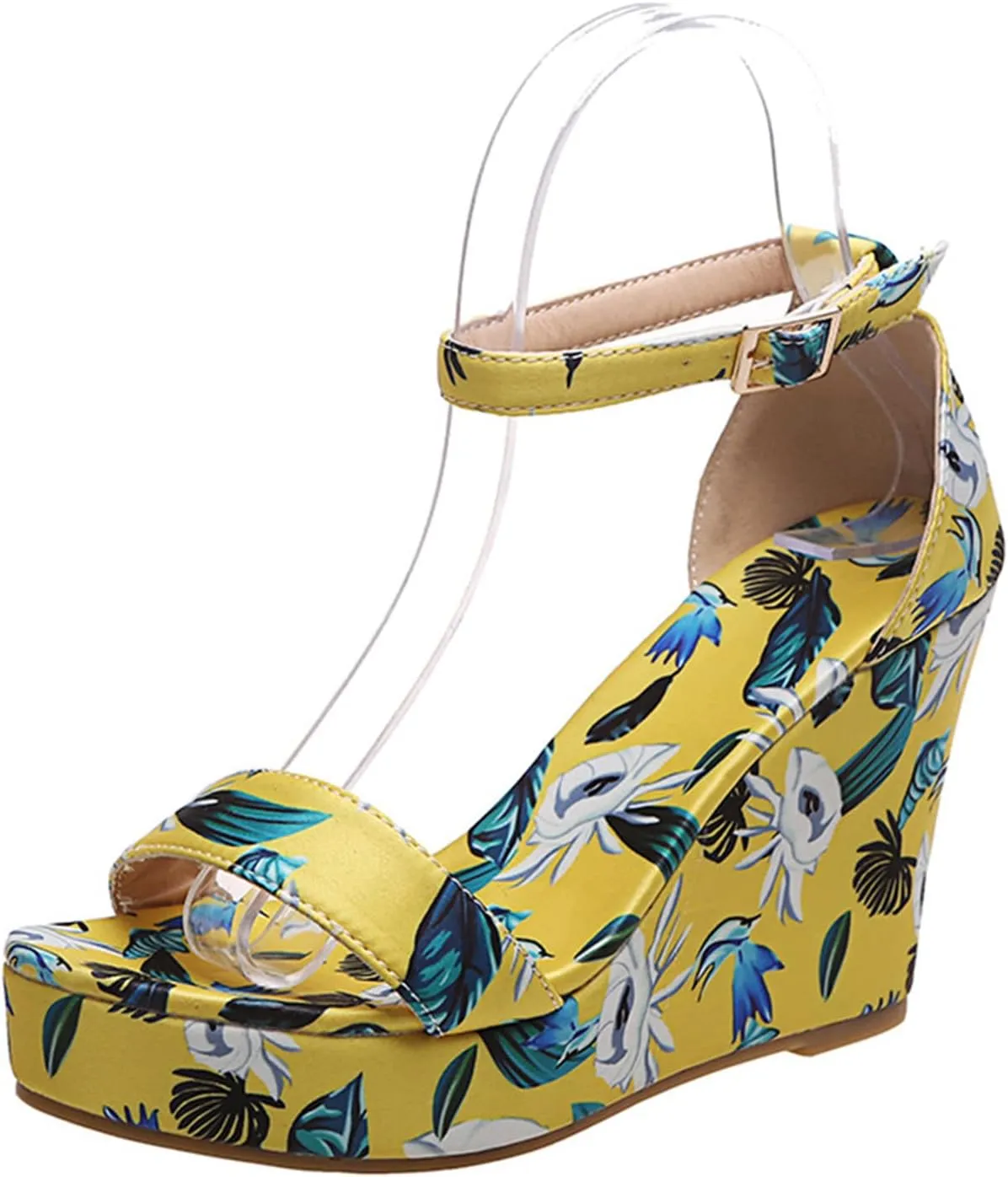 Ladmiple Summer Sandals for Women 2023 Platform Buckle Ankle Strap Wedges Sandal Open Toe Comfy High Heel Sandals Shoes