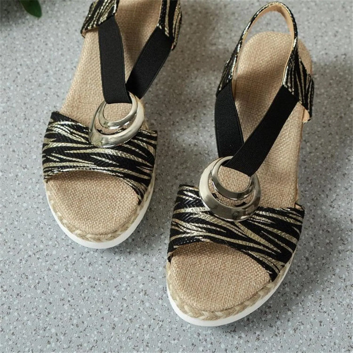 Ladmiple Summer Sandals for Women 2023 Platform Slip On Wedge Sandals Open Toe Casual Comfy Beach Party Mid Heeled Shoes