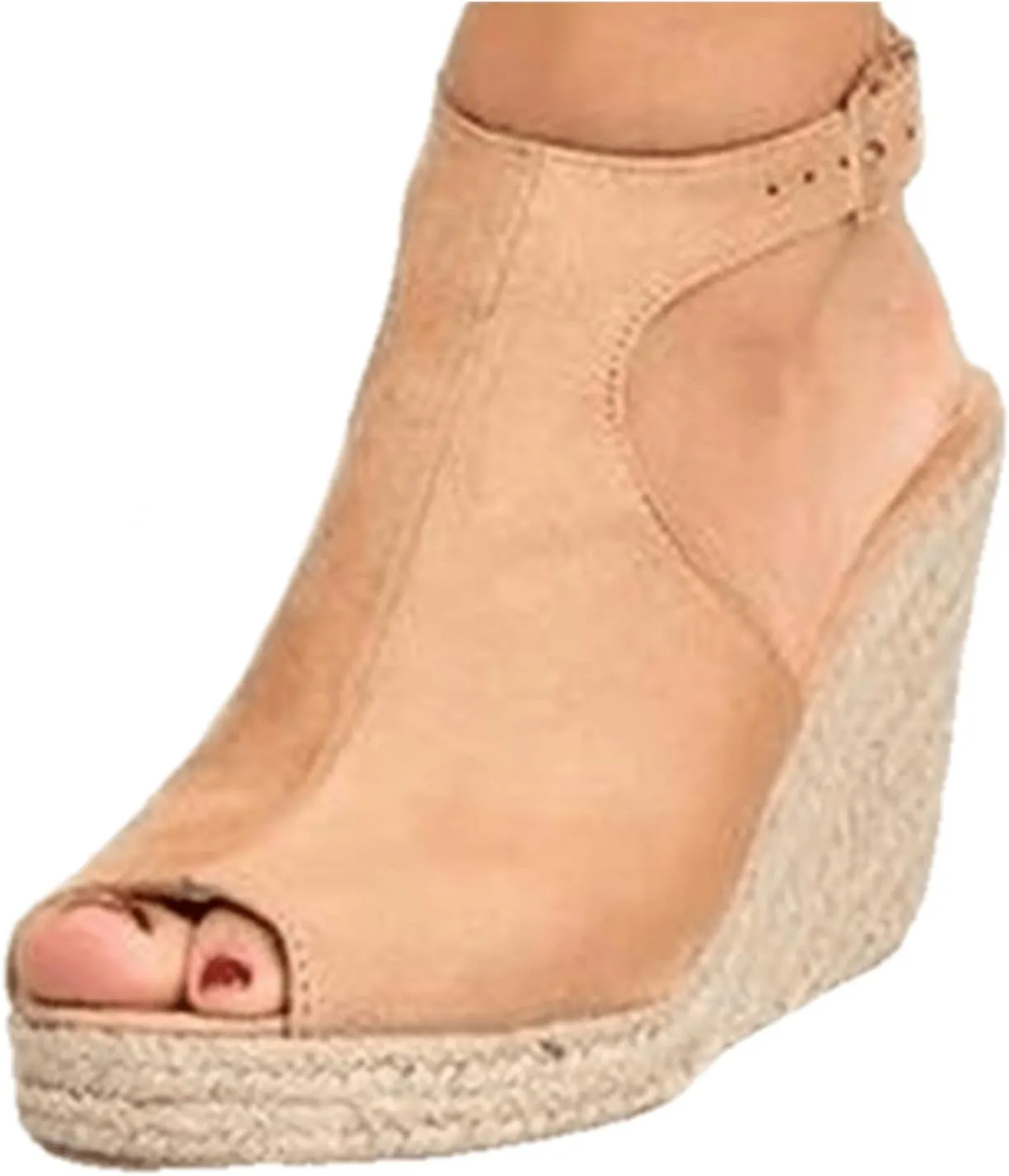 Ladmiple Wedge Sandals for Women,Womens 2023 Summer Comfy Slip-On Sandal Casual Beach Shoes Open Toe Espadrille Platform