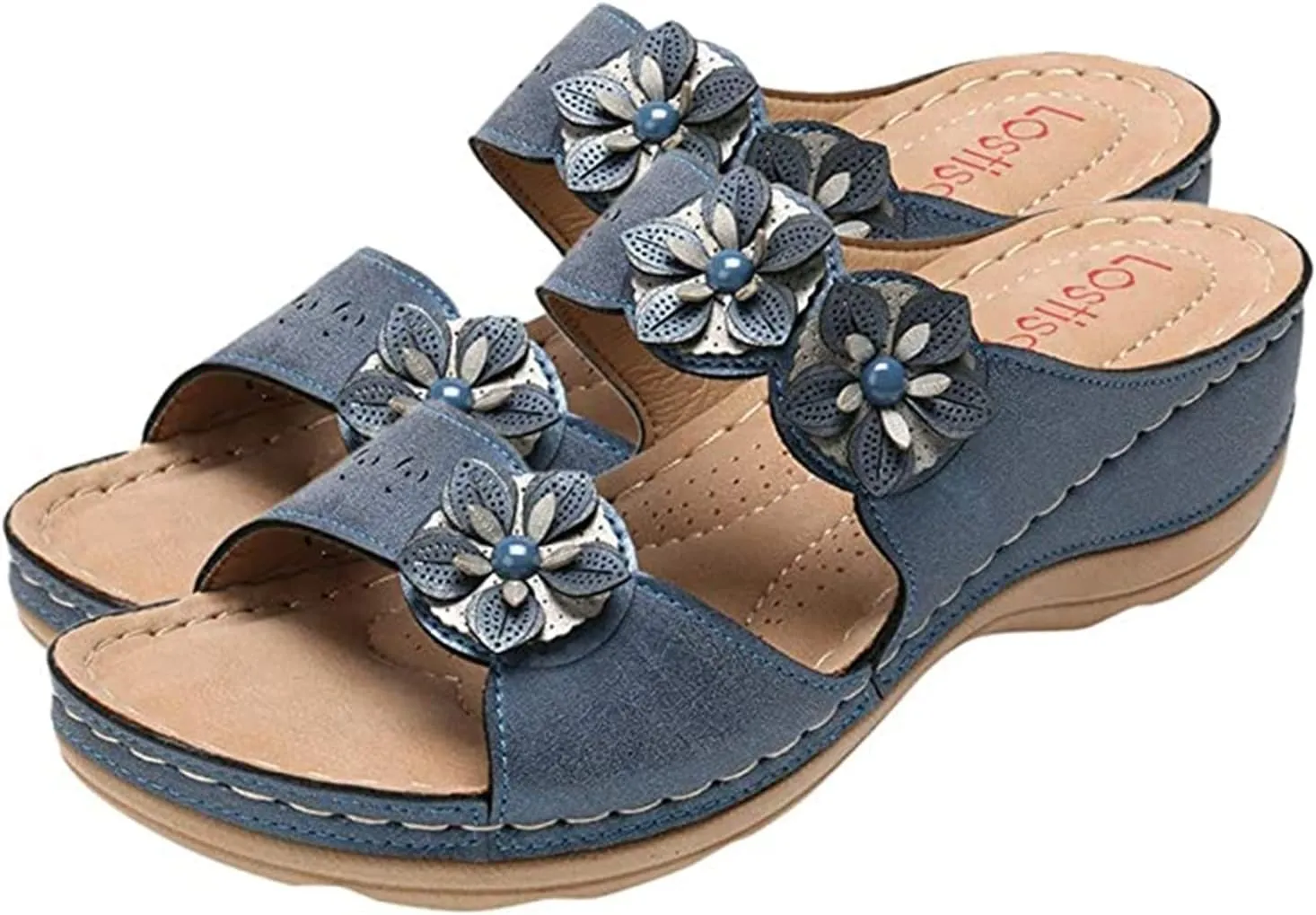 Ladmiple Womens Casual Dressy Fashion Orthopedic Flip Flops with Arch Support Comfy Roman Open Toe Slip On Slipper Shoes